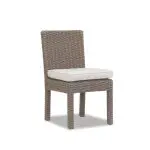 Coronado Armless Dining Chair in Canvas Flax w/ Self Welt