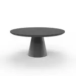 Pedestal Dining Table, Dark Gray Finish