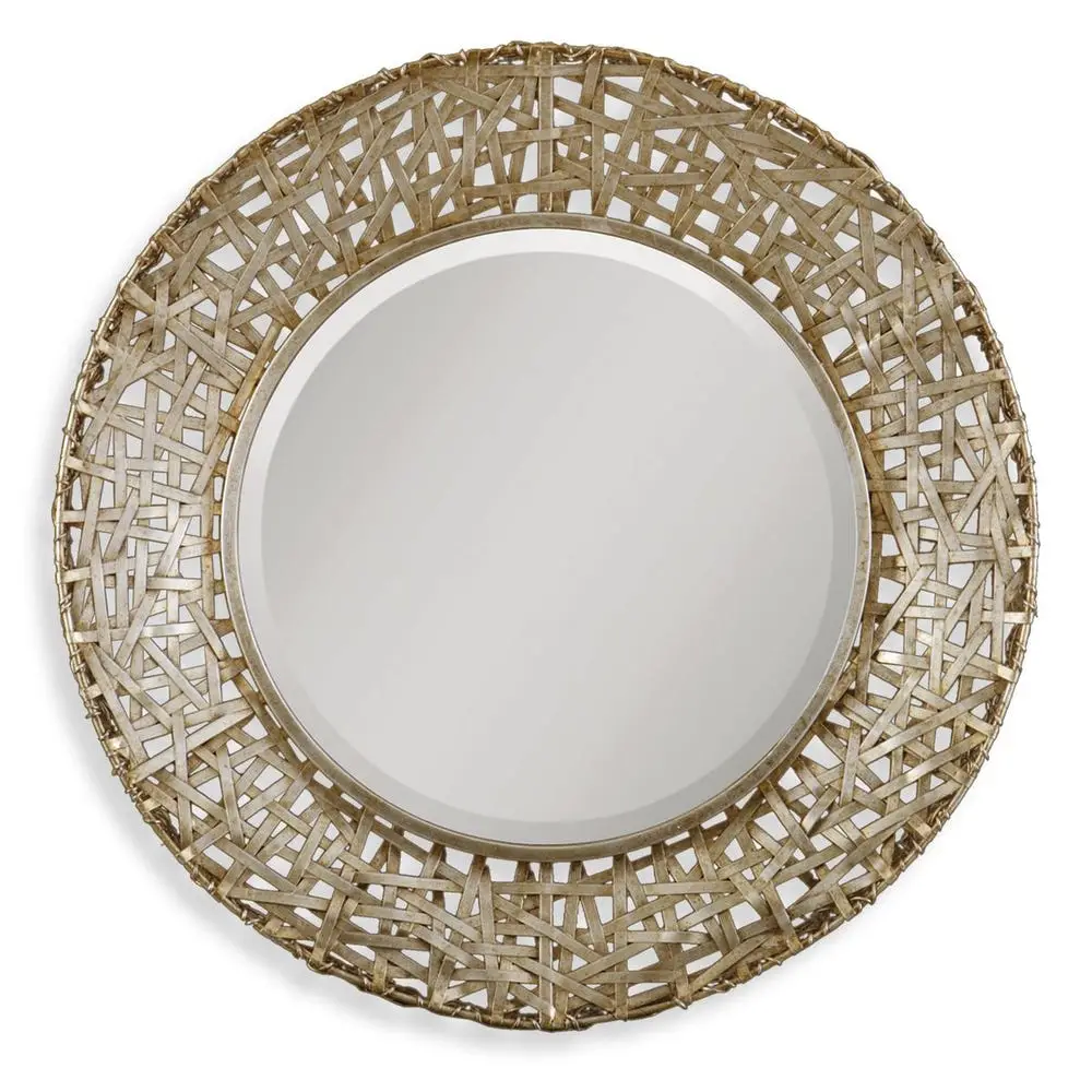 13ff3cc33efbe4ad70fe24ad16bfbf21 Alita Round Mirror, Champagne - Image 1