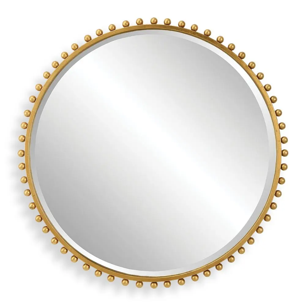 166e71baa4a3fec4c8b9fe3ae18a512e Taza Round Mirror, Gold - Image 1