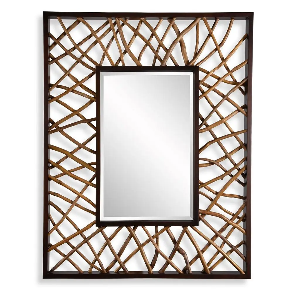 1813c5260e22d79920ee31e8ca85a493 Teak Maze Rectangle Mirror - Image 1