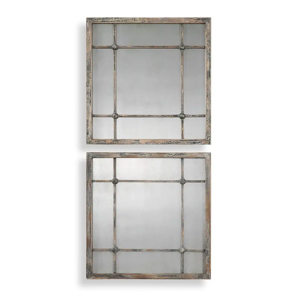 187be3ee7969cccf8802d995cd1b0d3b Saragano Square Mirrors, S/2 - Image 1