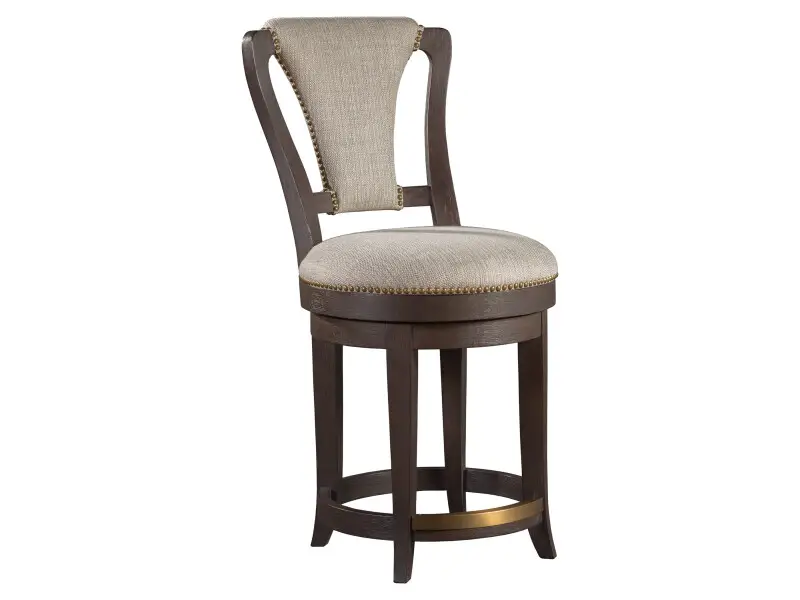 30cbc8d0d906dbce1c8409436a133173 Verbatim Upholstered Swivel Counter Stool 2170-895-01 - Dark Brown - Image 1