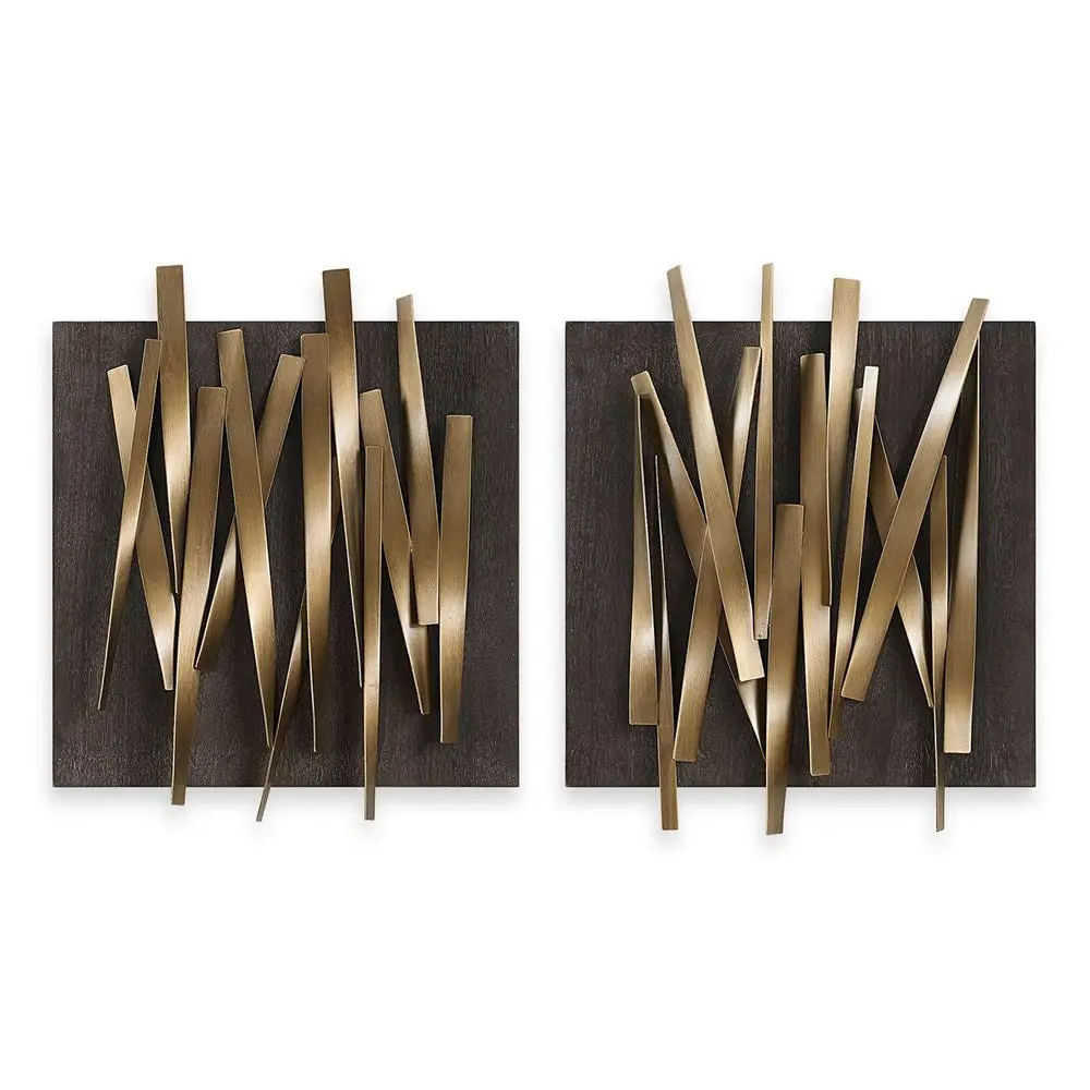 3fecafa4cf382853249bf4f640a29d8f Crosshatch Metal Wall Decor, S/2 - Image 1