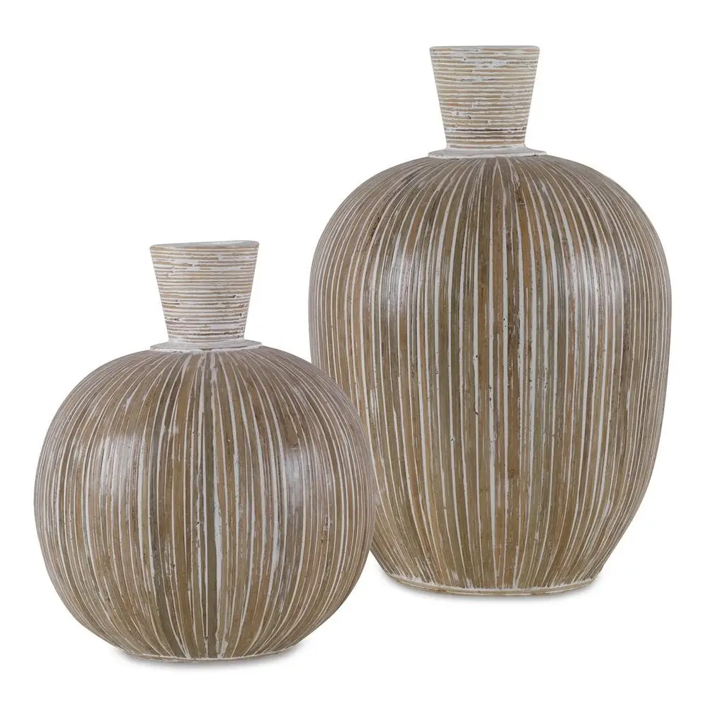 41d871f72b3629cef17d4eabb16c6a76 Islander Vases, White, S/2 - Image 1