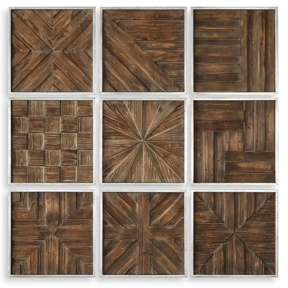 470b24937ce2552a8417b96ee7078bda Bryndle Squares Wood Wall Decor, S/9 - Image 1