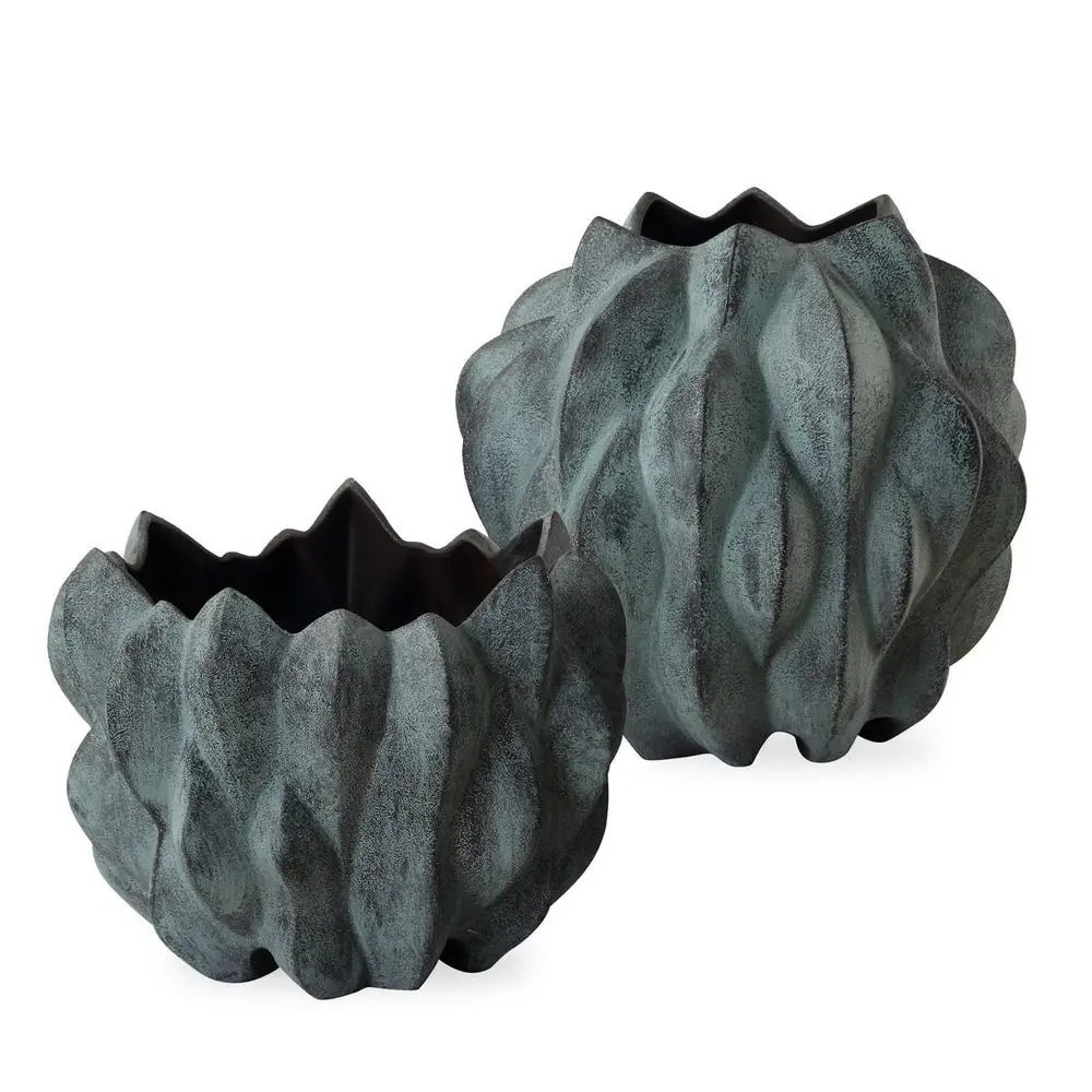 4b9fb756f2a24df6ab040e093342a7cd Verdant Bronze, Vases, S/2 - Image 1