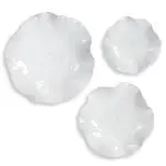 Abella Ceramic Indoor-outdoor Wall Decor, White, S/3