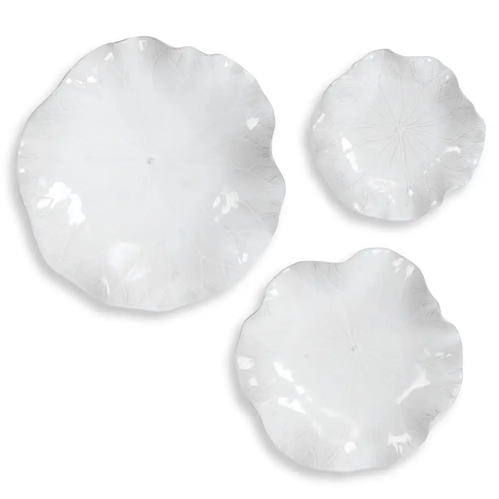 51be25be7e68add1ff92ef75ddcc1eb4 Abella Ceramic Indoor-outdoor Wall Decor, White, S/3 - Image 1