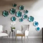 Abella Ceramic Indoor-outdoor Wall Decor, Aqua, S/3 - Image 3