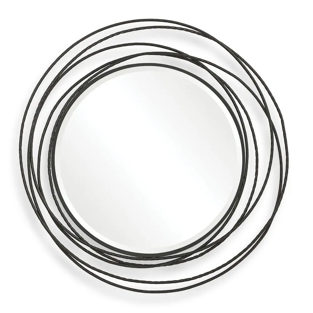 5e7857be7ed08becb57b4f8d4c71e50b Whirlwind Round Mirror, Black - Image 1