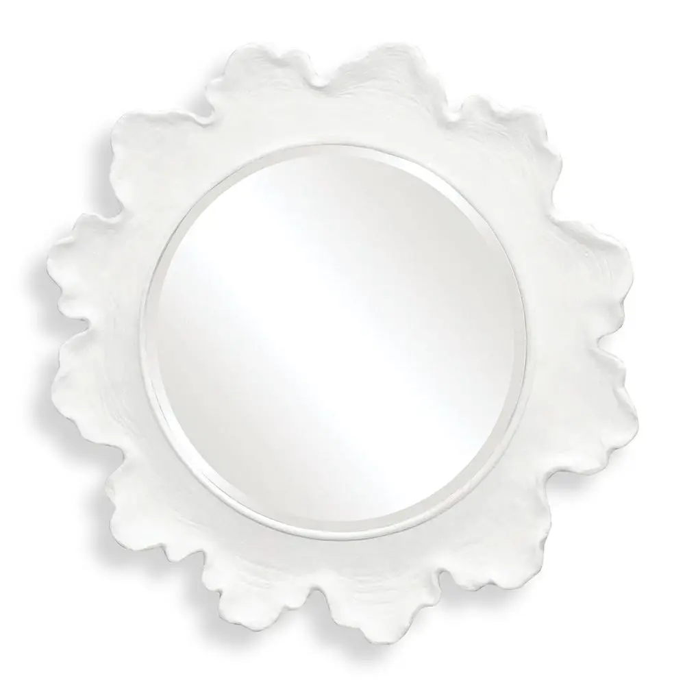 61ecdeb856500b5c06642f661441c17f Sea Coral Round Mirror, White - Image 1