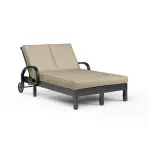 Monterey Double Chaise in Linen Stone w/ Selt Welt