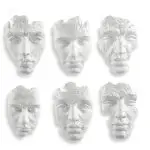 Self-portrait Wall Decor, White, S/6