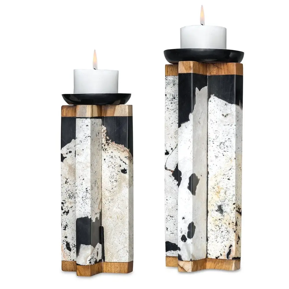 7efb725df3c94808e0322f12cf761d65 Illini Candleholders, S/2 - Image 1