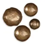 Lucky Coins Indoor-outdoor Metal Wall Decor, Brass, S/4