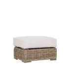 Havana Ottoman in Canvas Flax w/ Self Welt