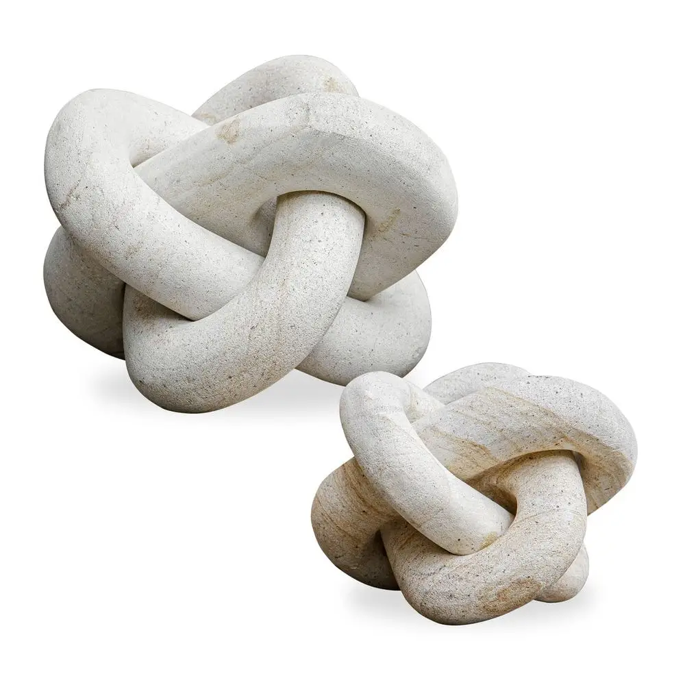 928caf709a2218bb9f15ab14fdff5507 Limestone Link Indoor-outdoor Sculptures, S/2 - Image 1