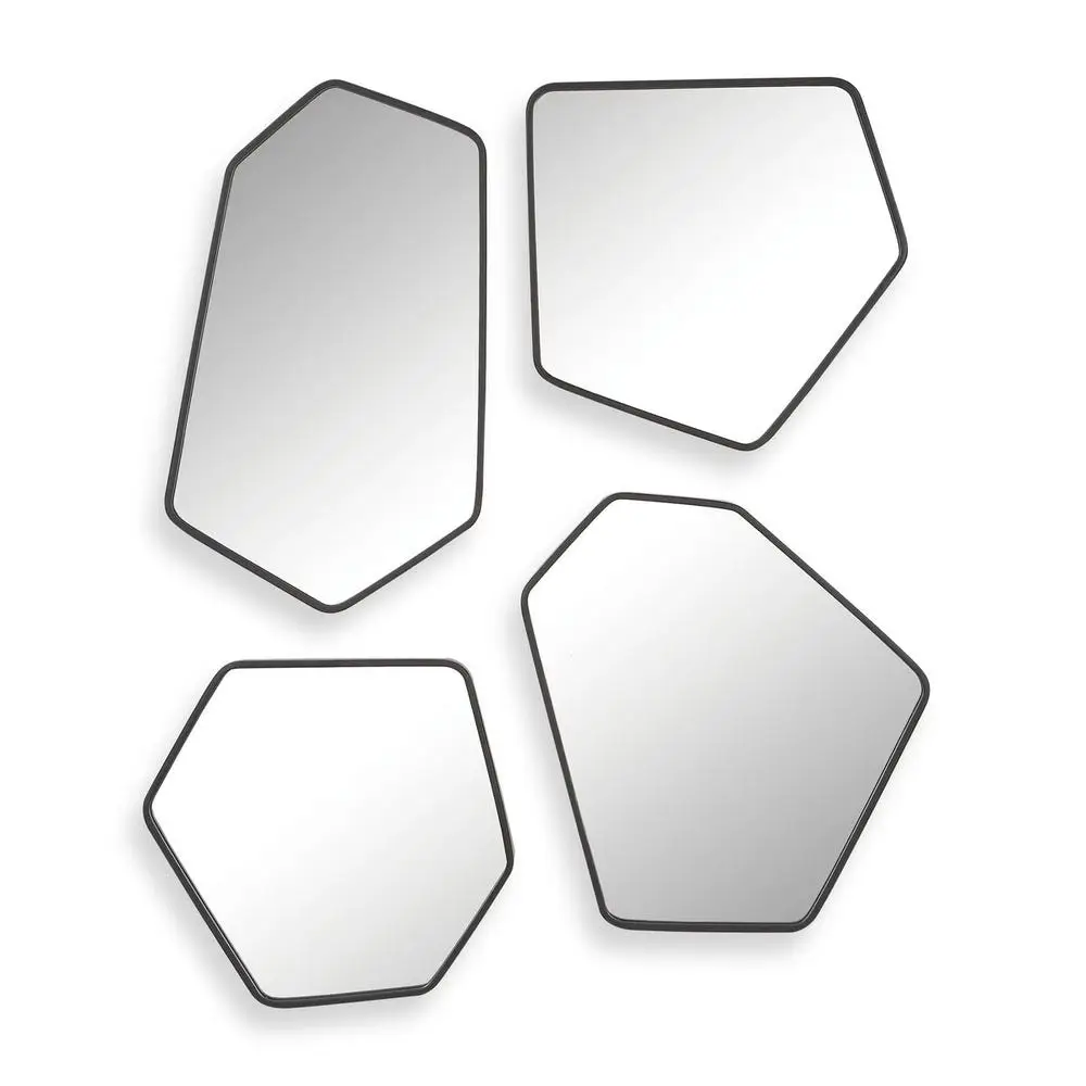 9927e138bd6370bd43aacb6530895083 Linneah Mirrors, Black, S/4 - Image 1