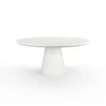 Pedestal Dining Table, Bone Finish