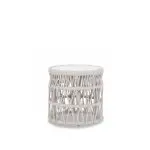 Dana End Table with Honed Carrara Marble Top