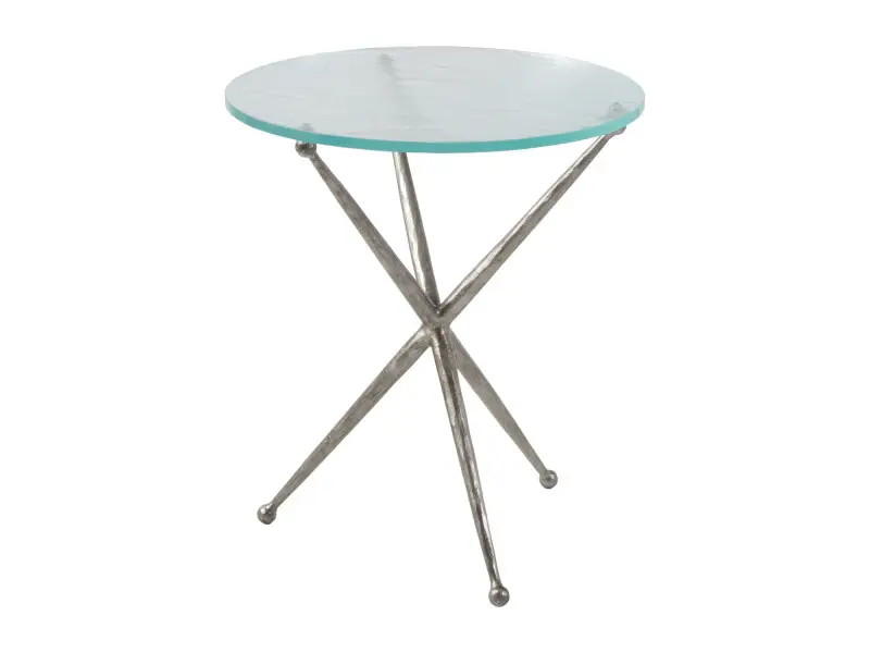 b5eccfdf033ad7c7baad2e0c5f3932f0 Signature Designs Marcus Silver Round End Table - Image 1