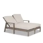Laguna Double Chaise Lounge in Canvas Flax, No Welt