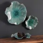 Abella Ceramic Indoor-outdoor Wall Decor, Aqua, S/3 - Image 6