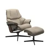 Stressless® Reno (M) Cross Base Recliner with Ottoman