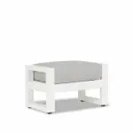 Newport Ottoman in Cast Silver, No Welt