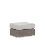 Coronado Ottoman in Canvas Flax w/ Self Welt