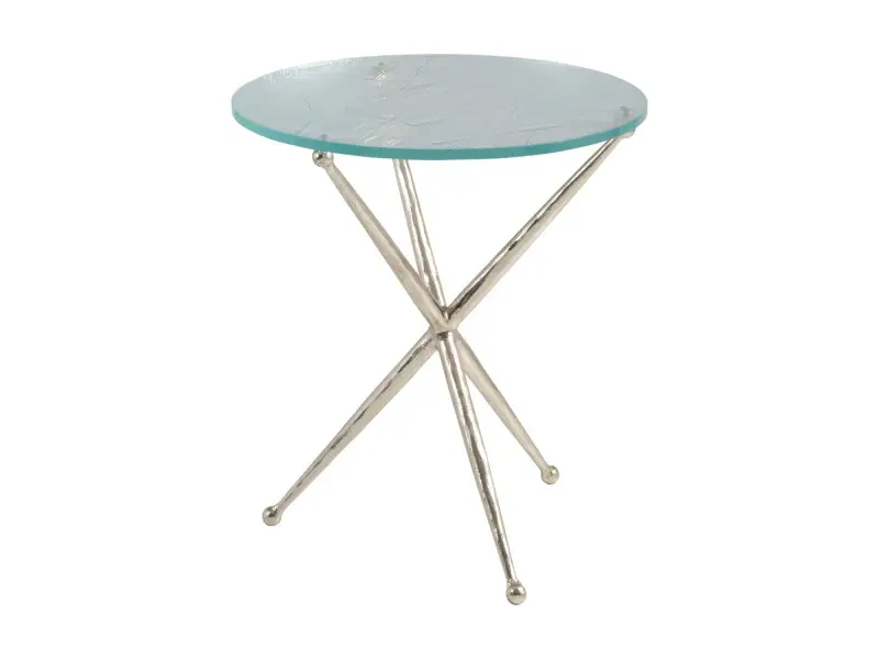 e91b0cfa419195ad40285b5995ab5da3 Signature Designs Marcus Champagne Round End Table - Image 1