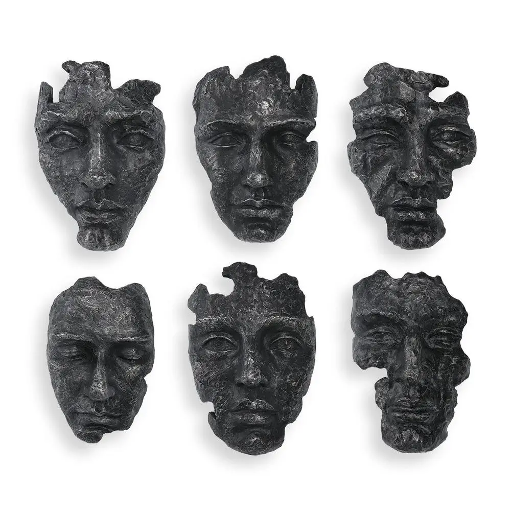 ed98b4564bf2c2424241af218504e24b Self-portrait Wall Decor, Gray, S/6 - Image 1