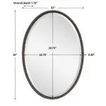 Sherise Oval Mirror, Bronze - Image 8