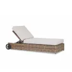 Havana Adjustable Chaise in Canvas Flax w/ Self Welt